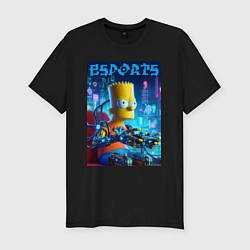 Футболка slim-fit Cyber Bart Simpson - esport, цвет: черный