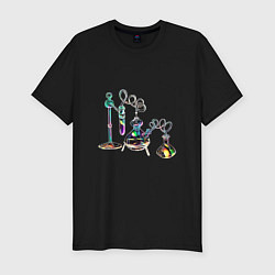 Мужская slim-футболка Стеклянные колбочки