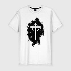 Мужская slim-футболка Крест католический графика