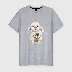Мужская slim-футболка Кролик с ягодками