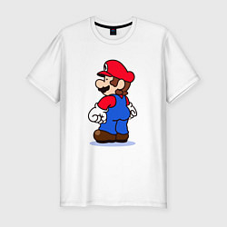 Мужская slim-футболка Марио с принцессой