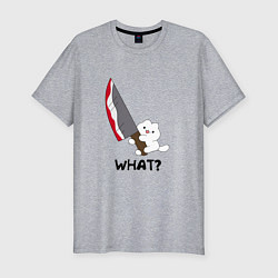 Футболка slim-fit What котёнок, цвет: меланж