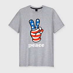Мужская slim-футболка USA peace