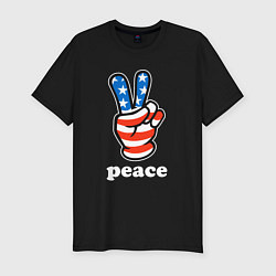 Мужская slim-футболка USA peace