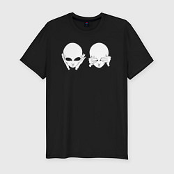 Футболка slim-fit Белый пришелец, цвет: черный