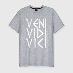 Футболка slim-fit Veni vidi vici - пришел увидел победил, цвет: меланж