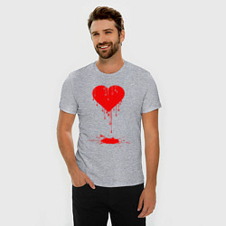 Футболка slim-fit Bloody heart, цвет: меланж — фото 2