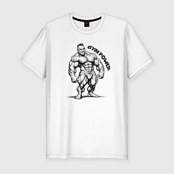 Мужская slim-футболка Gym power энергия зала