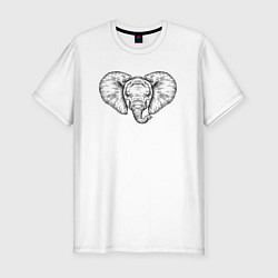 Мужская slim-футболка Голова слоненка