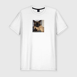 Мужская slim-футболка Кот мем - всем моим хейтерам