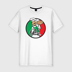 Футболка slim-fit Итальянская пицца, цвет: белый