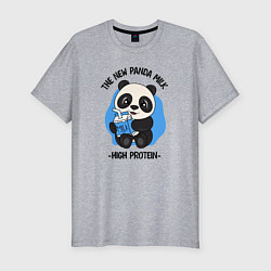Мужская slim-футболка Панда с молоком