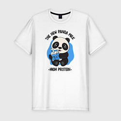 Мужская slim-футболка Панда с молоком