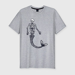 Мужская slim-футболка Скелет русалки