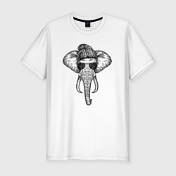 Мужская slim-футболка Слон хипстер
