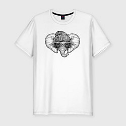 Мужская slim-футболка Слоненок хипстер