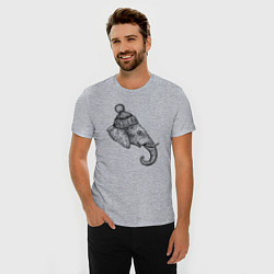 Футболка slim-fit Слон в шапке, цвет: меланж — фото 2