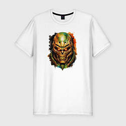 Футболка slim-fit Doom slayer skull, цвет: белый