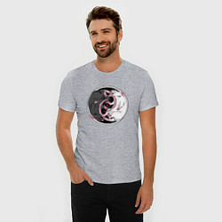 Футболка slim-fit Две крысы - инь ян, цвет: меланж — фото 2