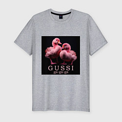 Футболка slim-fit Розовые маленькие гуси: gussi ga-ga-ga, цвет: меланж