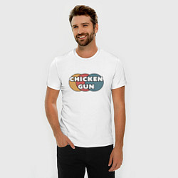 Футболка slim-fit Chicken gun круги, цвет: белый — фото 2