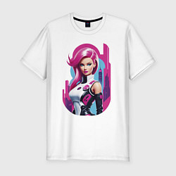 Футболка slim-fit Beauty Barbie - ai art, цвет: белый