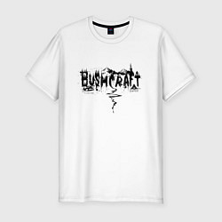 Футболка slim-fit Бушкрафт - дикая природа, цвет: белый
