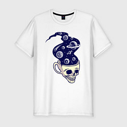 Мужская slim-футболка Dead drink space skull