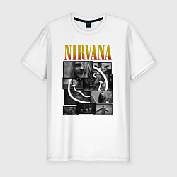 Мужская slim-футболка Nirvana kurt krist dave