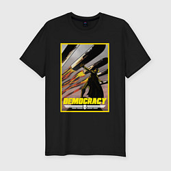 Мужская slim-футболка Helldivers 2 - Авиаудар