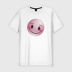 Мужская slim-футболка Розовый смайлик