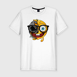Мужская slim-футболка Весёлый смайл в очках