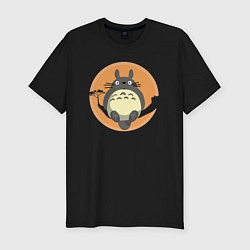 Футболка slim-fit Totoro on the tree, цвет: черный