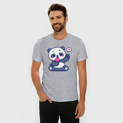 Футболка slim-fit Ice cream panda, цвет: меланж — фото 2