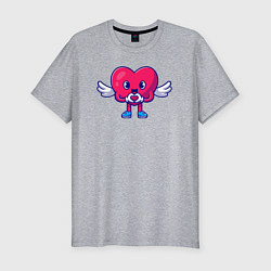 Футболка slim-fit Heart angel, цвет: меланж