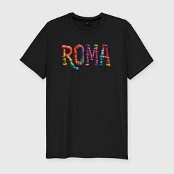 Футболка slim-fit Roma yarn art, цвет: черный