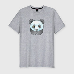 Мужская slim-футболка Маленькая забавная панда