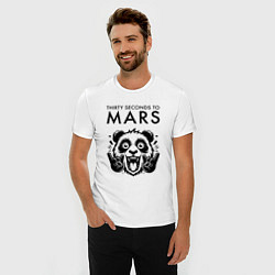 Футболка slim-fit Thirty Seconds to Mars - rock panda, цвет: белый — фото 2