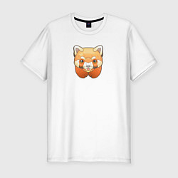 Мужская slim-футболка Маленькая красная панда