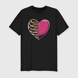 Мужская slim-футболка Сердце в груди