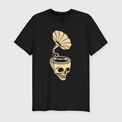 Мужская slim-футболка Skull vinyl