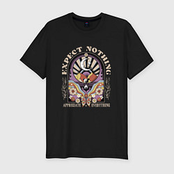 Футболка slim-fit Ничего не ожидайте, цвет: черный