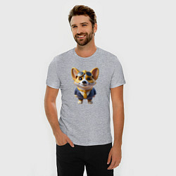 Футболка slim-fit Деловой Корги, цвет: меланж — фото 2