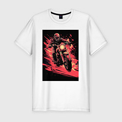 Мужская slim-футболка Мотокросс красные брызги