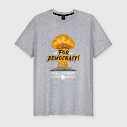 Мужская slim-футболка Helldivers: For Democracy