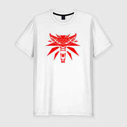 Мужская slim-футболка Логотип школы волка - Ведьмак 3