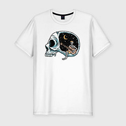 Футболка slim-fit Dead music, цвет: белый