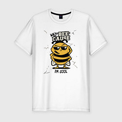 Футболка slim-fit Why bee cause im cool, цвет: белый