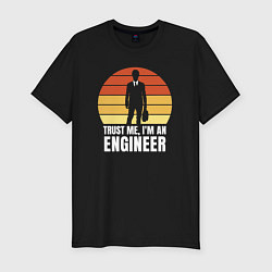 Футболка slim-fit Trust me im an engineer inscription, цвет: черный