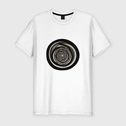 Мужская slim-футболка Черно белые кольца